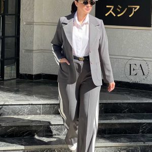 کت و شلوار زنانه کرپ کژال