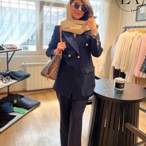 کت و شلوار زنانه بیسیک جلوبسته